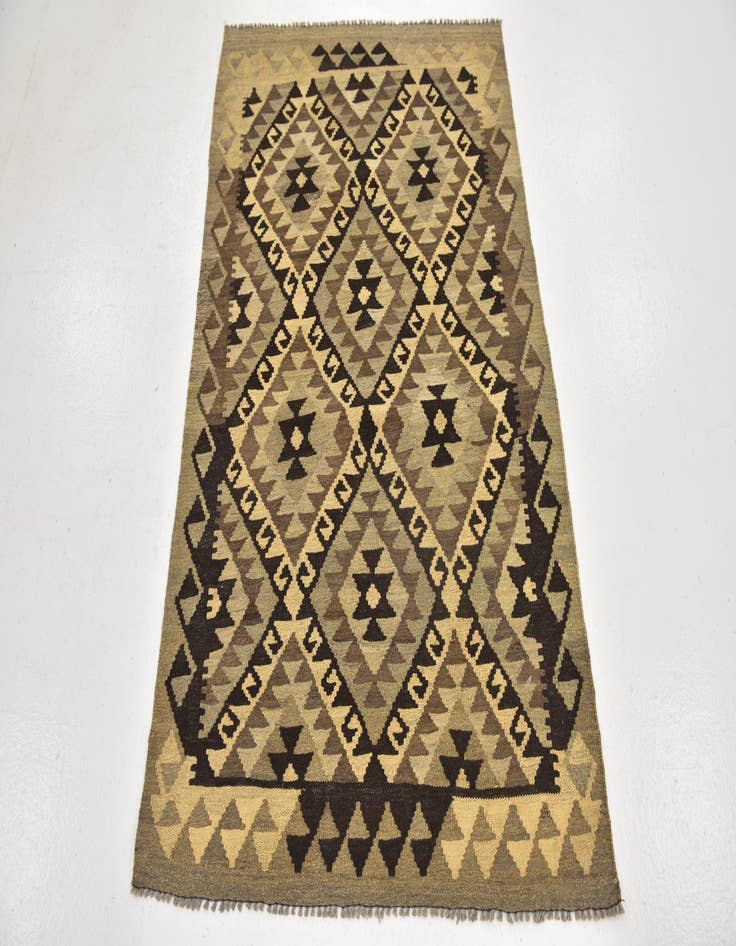 Detail image of  3' 2 x 5'  Hand Woven Kilim Maymana Wool Rug