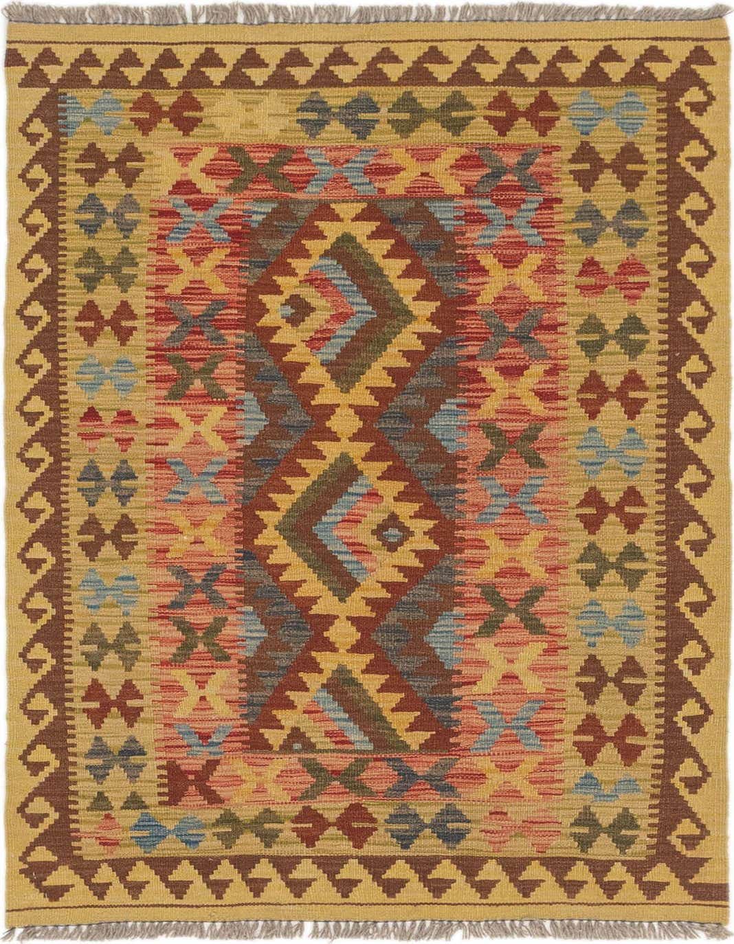 Primary image  3' 3 x 5'  Hand Woven Kilim Maymana Wool Rug