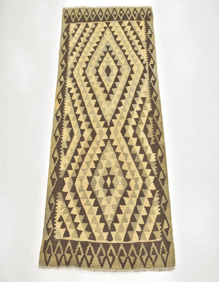 Detail image of  2' 10 x 4'  Hand Woven Kilim Maymana Wool Rug