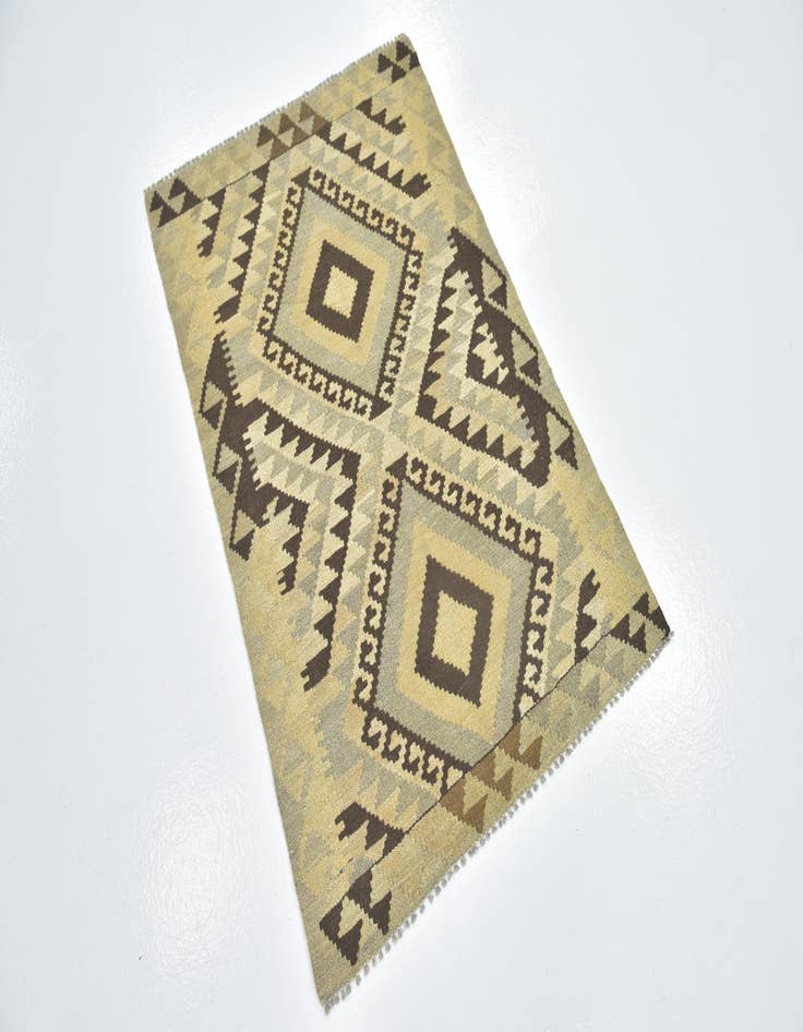 Detail image of  2' 7 x 4'  Hand Woven Kilim Maymana Wool Rug