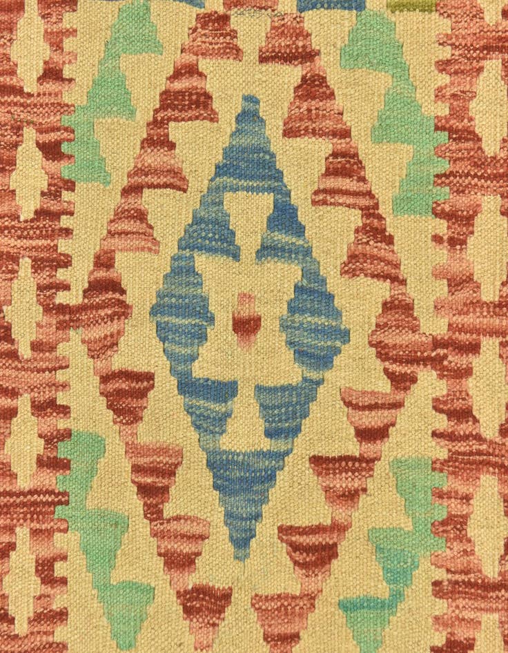 Detail image of  3' 4 x 5'  Hand Woven Kilim Maymana Wool Rug