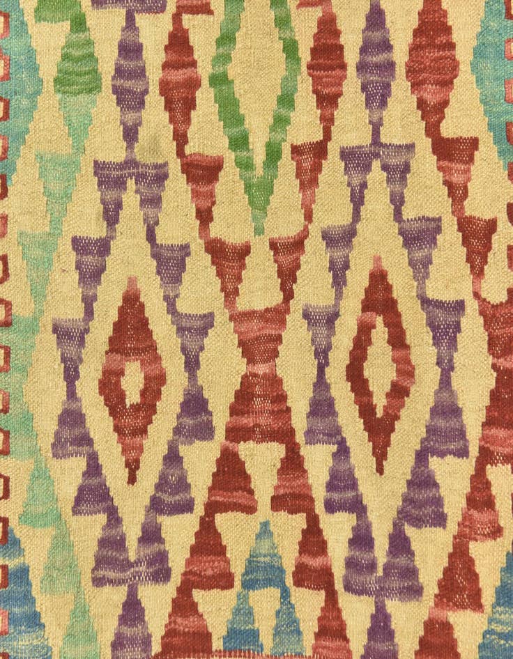 Detail image of  3' 7 x 5' 1  Hand Woven Kilim Maymana Wool Rug