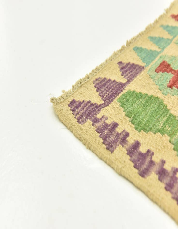 Detail image of  3' 7 x 5' 1  Hand Woven Kilim Maymana Wool Rug
