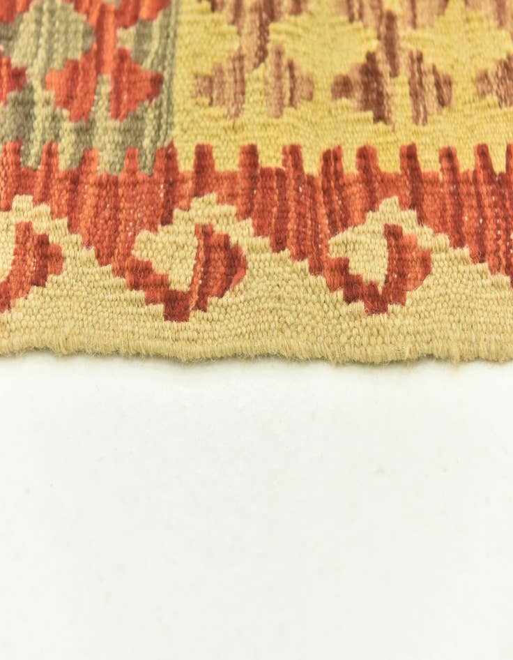 Detail image of  3' 4 x 4' 10  Hand Woven Kilim Maymana Wool Rug