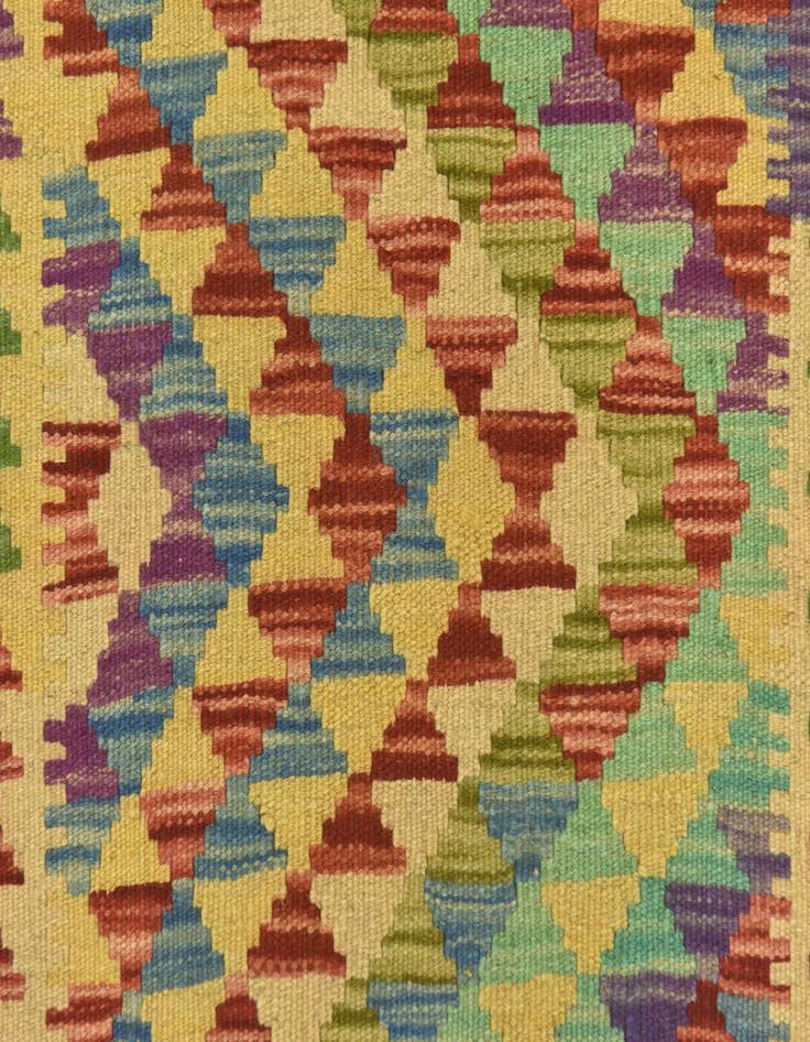 Detail image of  3' 2 x 5' 1  Hand Woven Kilim Maymana Wool Rug