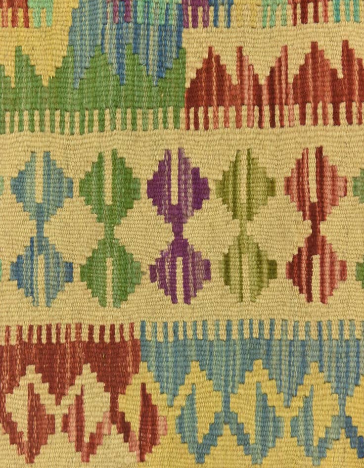 Detail image of  3' 2 x 5' 1  Hand Woven Kilim Maymana Wool Rug