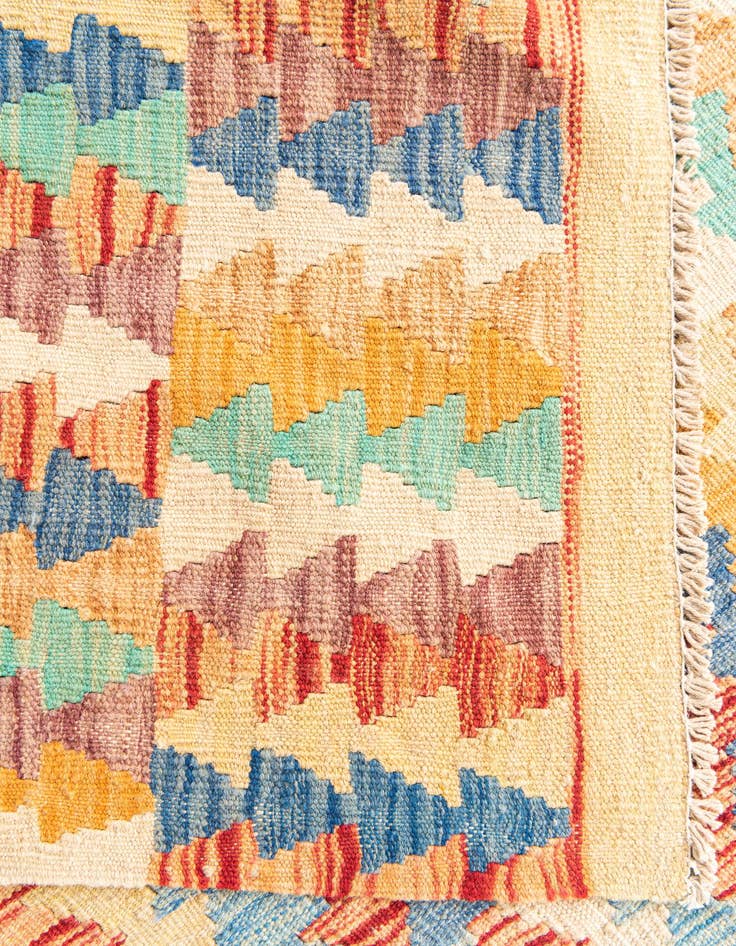 Detail image of  5' 2 x 6' 5  Hand Woven Kilim Maymana Wool Rug