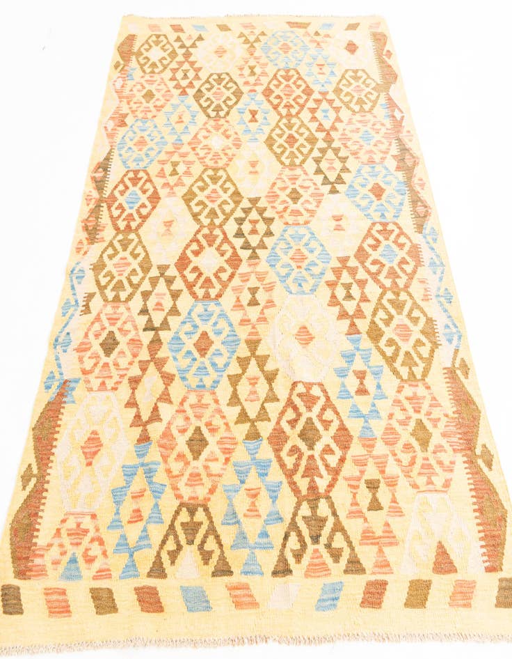 Detail image of 5' x 6' 6 Hand Woven Kilim Maymana Wool Rug