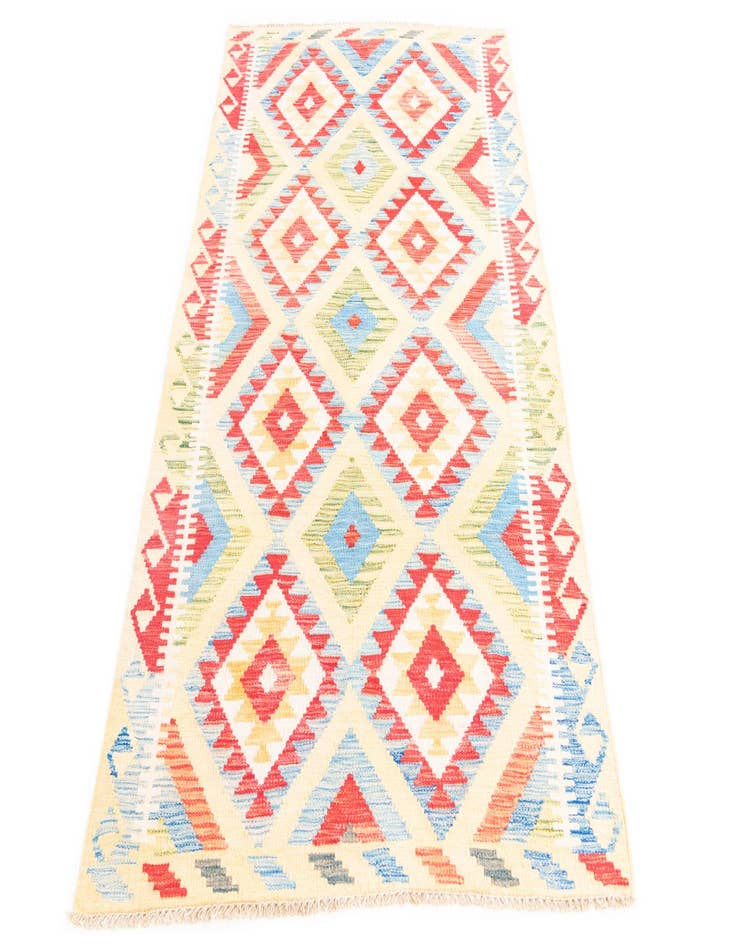 Detail image of  3' 6 x 6' 3  Hand Woven Kilim Maymana Wool Rug