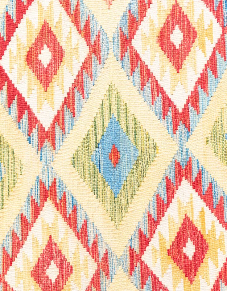 Detail image of  3' 6 x 6' 3  Hand Woven Kilim Maymana Wool Rug