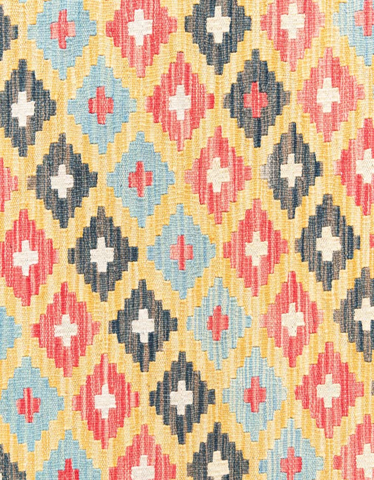 Detail image of  4' 2 x 6'  Hand Woven Kilim Maymana Wool Rug