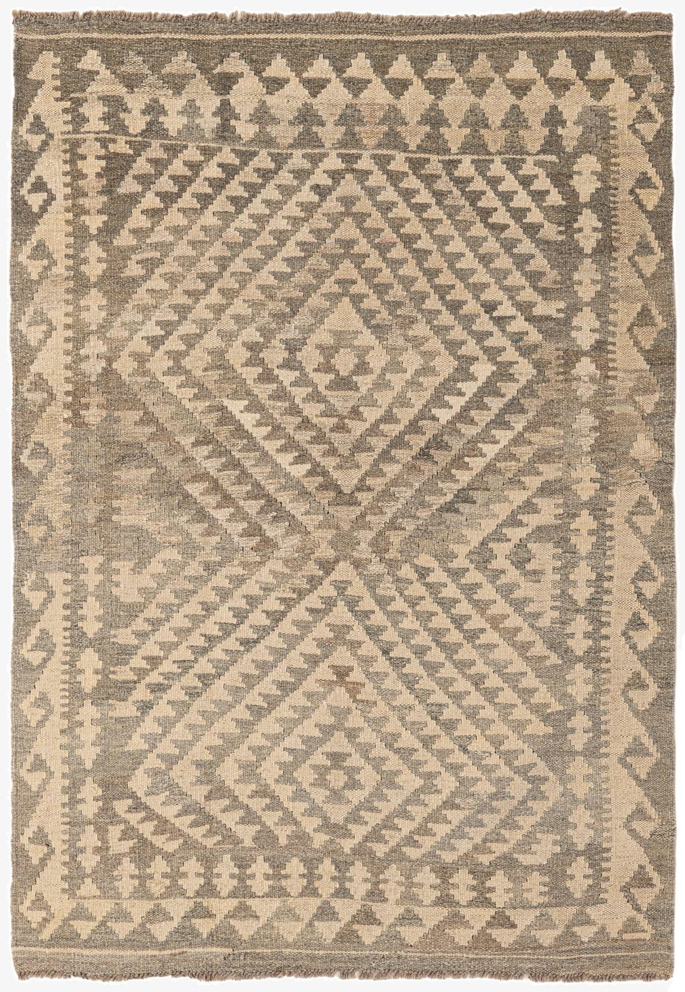  3' 6 x 5'  Hand Woven Kilim Maymana Wool Rug