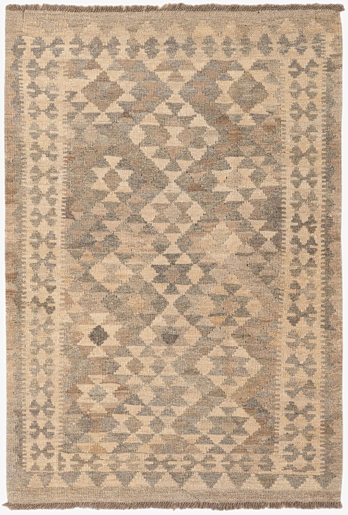  3' 3 x 4' 9  Hand Woven Kilim Maymana Wool Rug