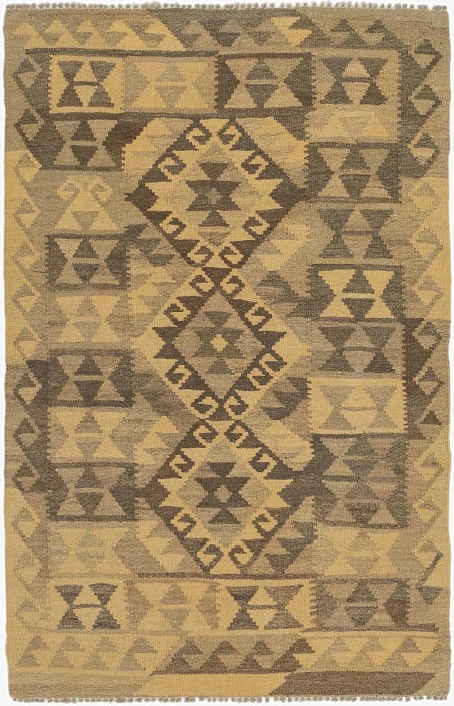  2' 8 x 4' 2  Hand Woven Kilim Maymana Wool Rug