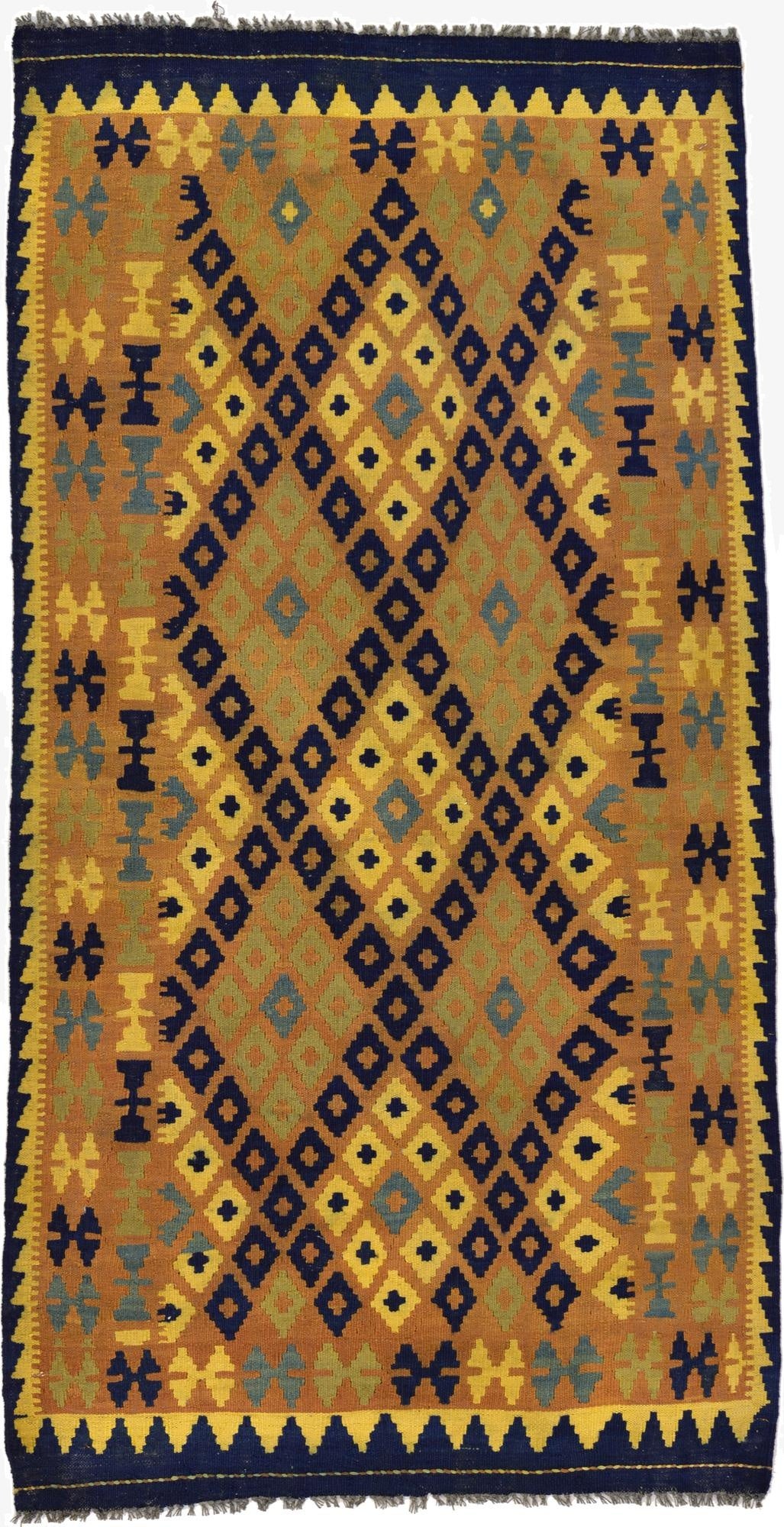  3' 3 x 6' 5  Hand Woven Kilim Maymana Wool Rug