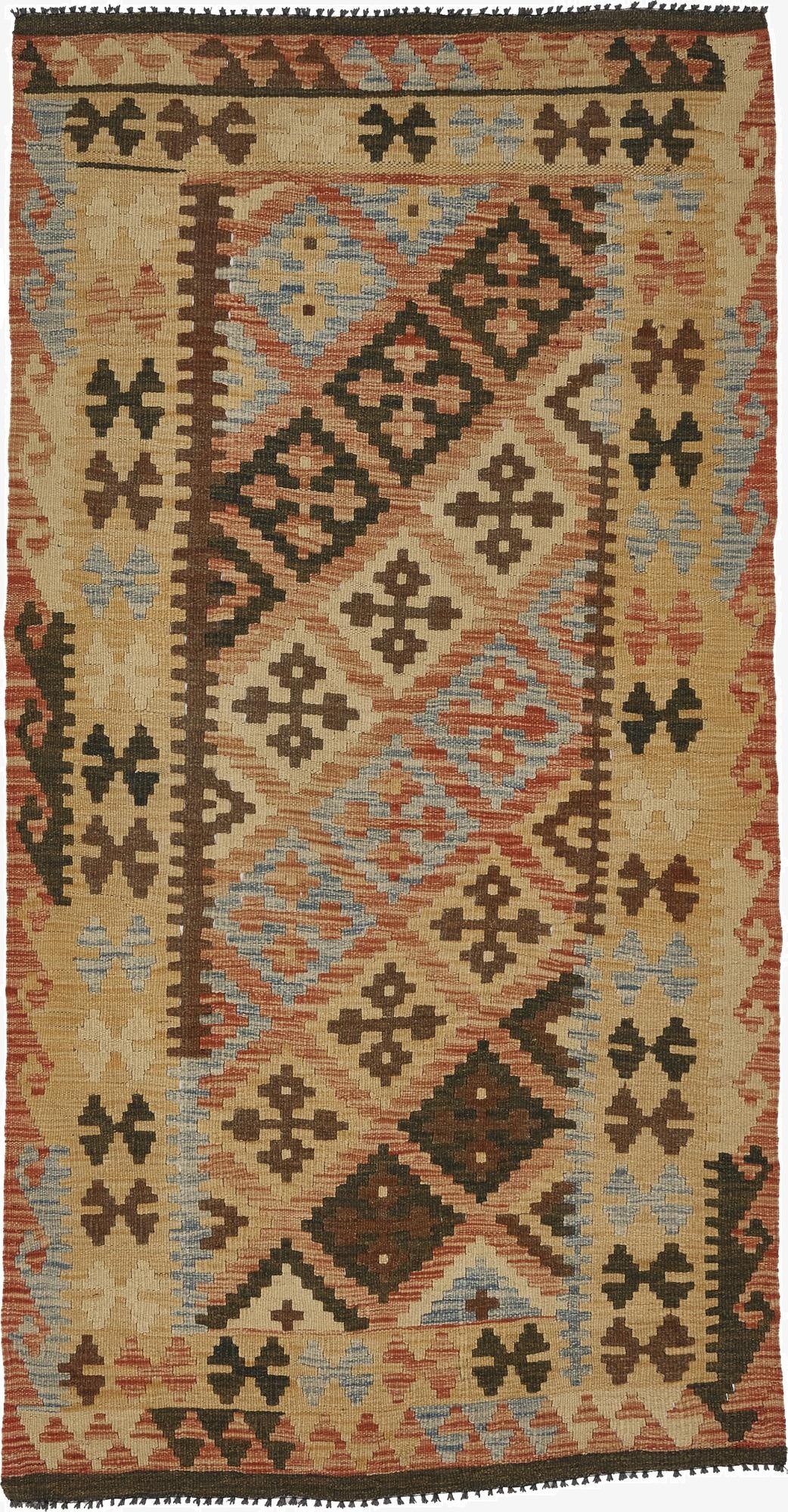  3' 4 x 6' 3  Hand Woven Kilim Maymana Wool Rug