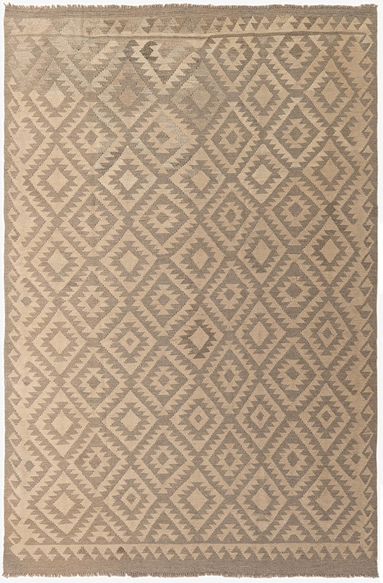  6' 6 x 9' 9  Hand Woven Kilim Maymana Wool Rug