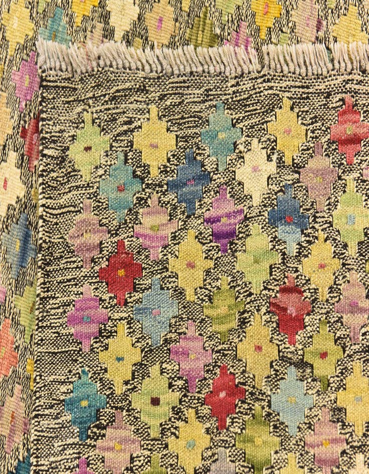 Detail image of  8' 9 x 9' 9  Hand Woven Kilim Modern Wool Rug