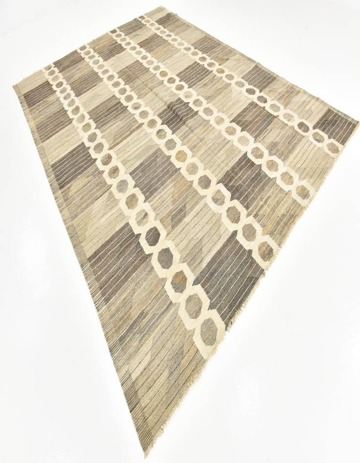 Detail image of  9' x 12' 3  Hand Woven Kilim Modern Wool Rug