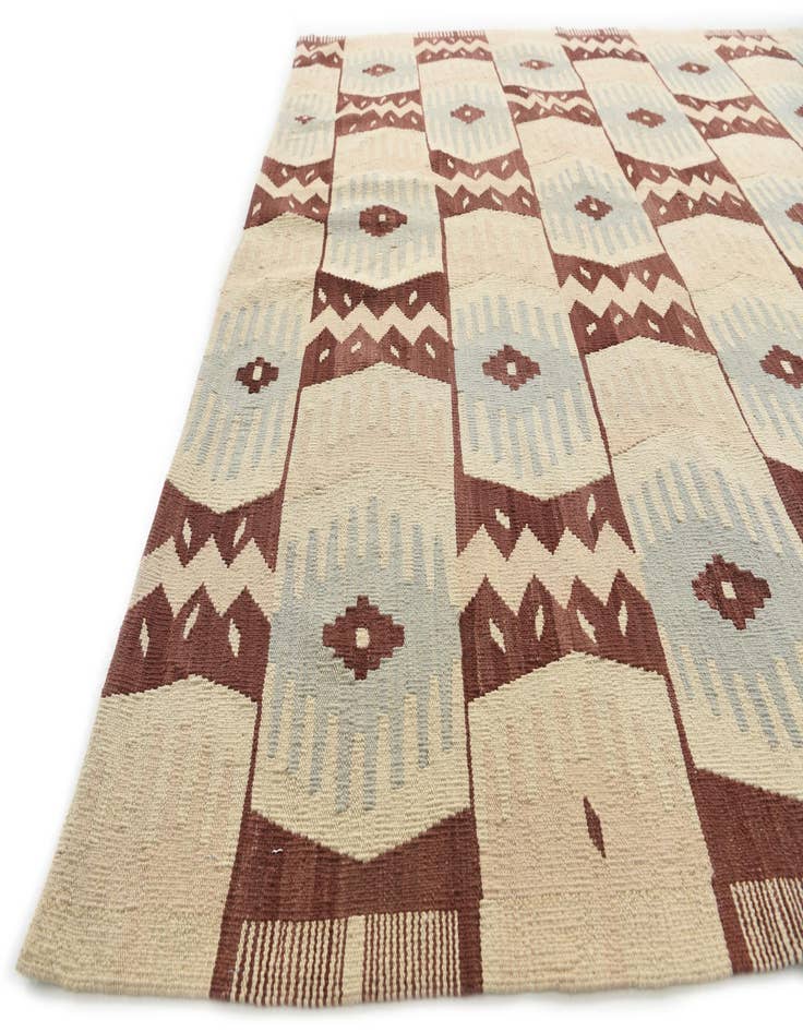 Detail image of  6' 8 x 9' 10  Hand Woven Kilim Modern Wool Rug