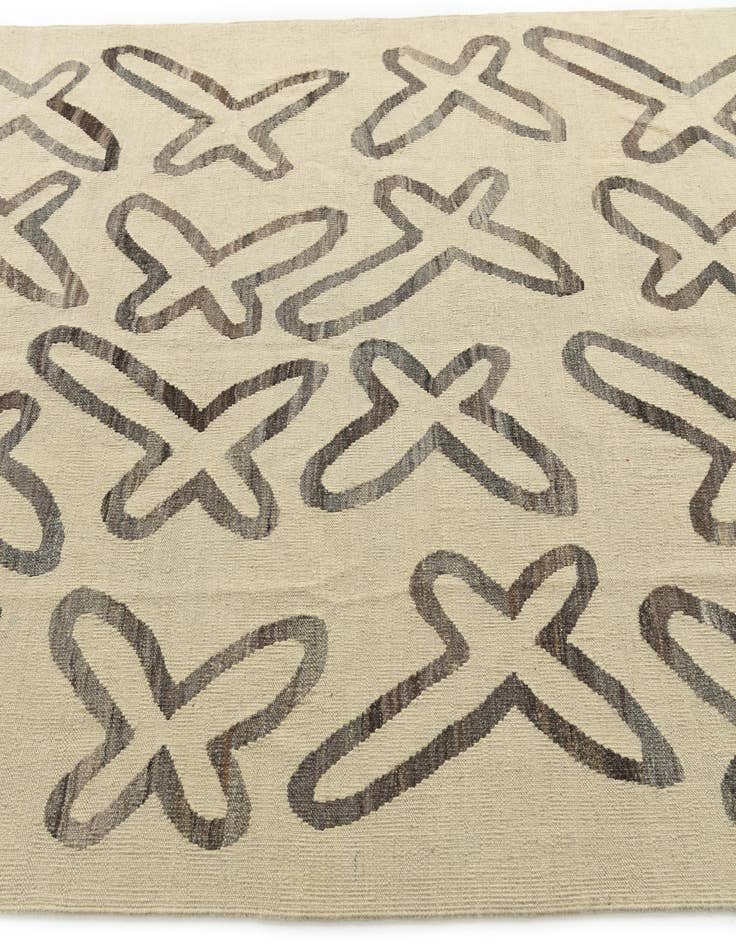 Detail image of  5' x 6' 5  Hand Woven Kilim Modern Wool Rug