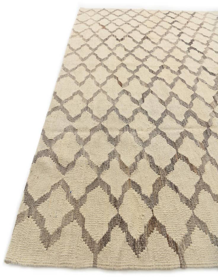 Detail image of  6' 4 x 7' 8  Hand Woven Kilim Modern Wool Rug