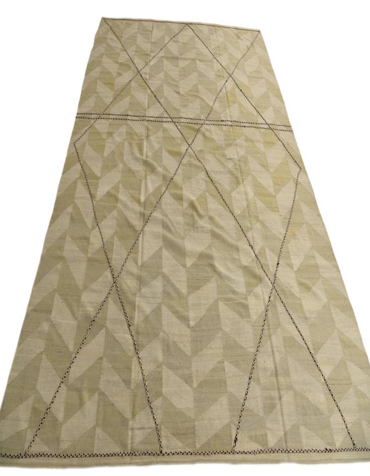 Detail image of  9' 9 x 13' 7  Hand Woven Kilim Modern Wool Rug