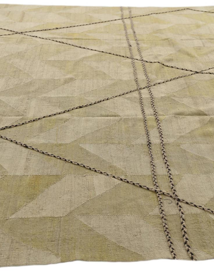 Detail image of  9' 9 x 13' 7  Hand Woven Kilim Modern Wool Rug