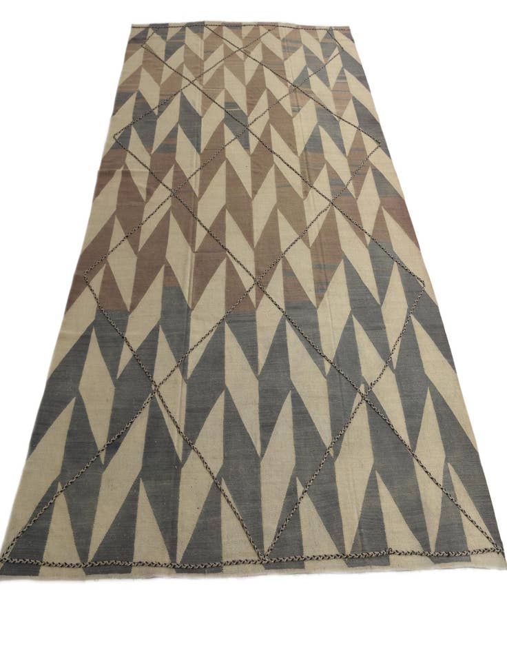 Detail image of  10' 1 x 13' 6  Hand Woven Kilim Modern Wool Rug