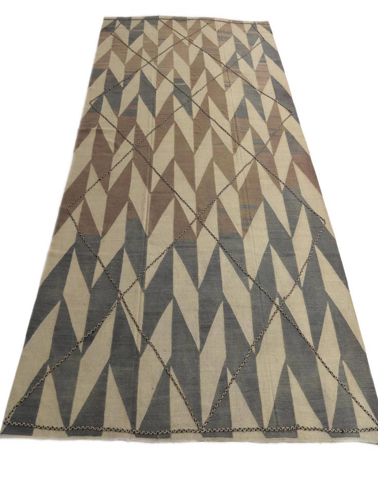 Detail image of  10' 1 x 13' 6  Hand Woven Kilim Modern Wool Rug