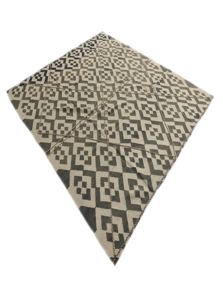 Detail image of  8' 8 x 9' 10  Hand Woven Kilim Modern Wool Rug