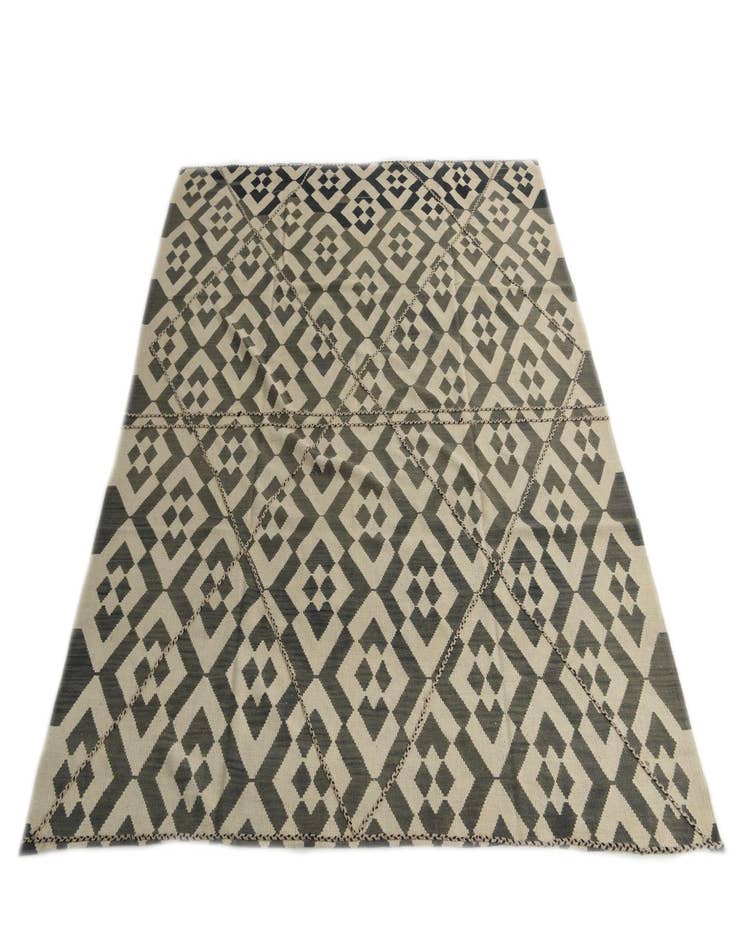 Detail image of  8' 8 x 9' 10  Hand Woven Kilim Modern Wool Rug