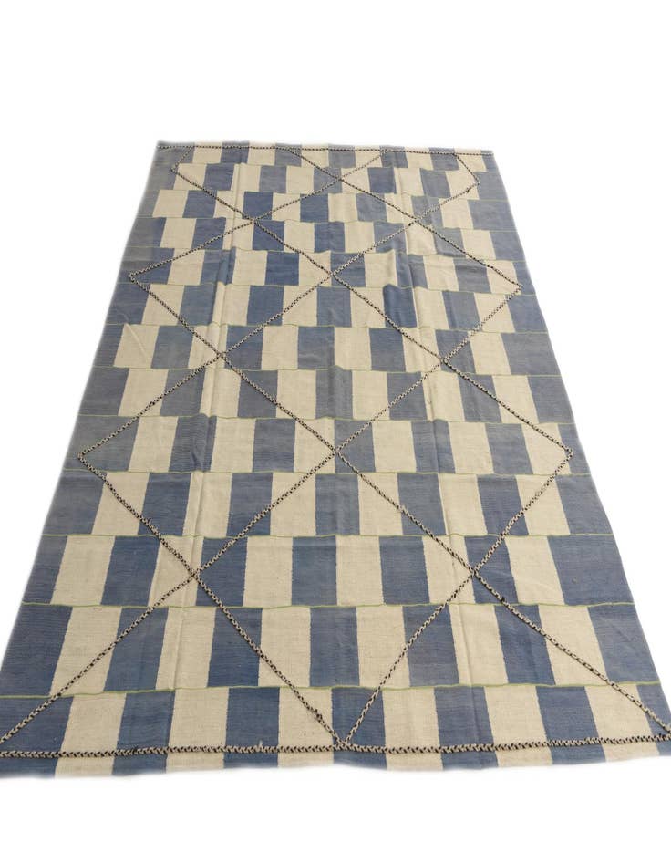 Detail image of  8' 5 x 10'  Hand Woven Kilim Modern Wool Rug