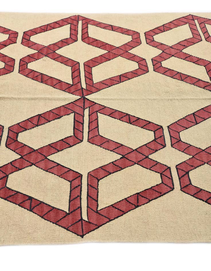 Detail image of  5' 1 x 6' 9  Hand Woven Kilim Modern Wool Rug
