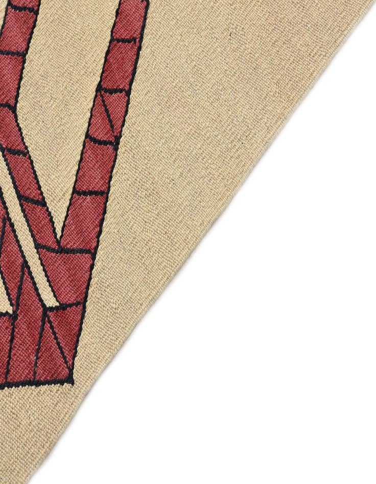 Detail image of  5' 1 x 6' 9  Hand Woven Kilim Modern Wool Rug