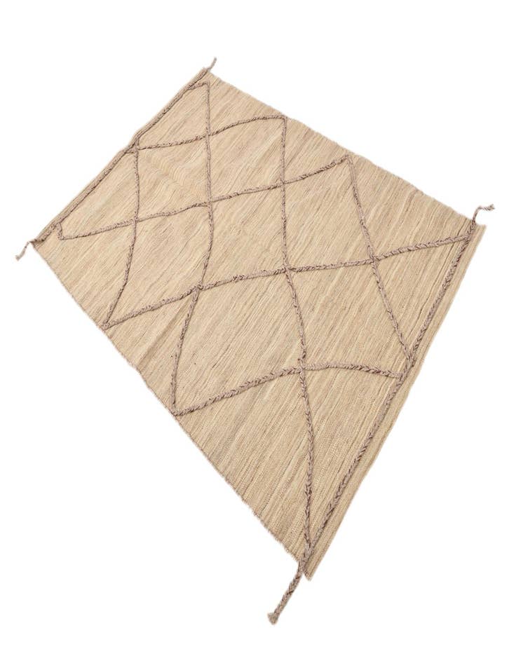 Detail image of  4' 2 x 6' 4  Hand Woven Kilim Modern Wool Rug