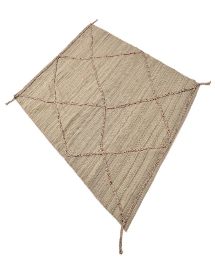 Detail image of  5' x 6' 6  Hand Woven Kilim Modern Wool Rug