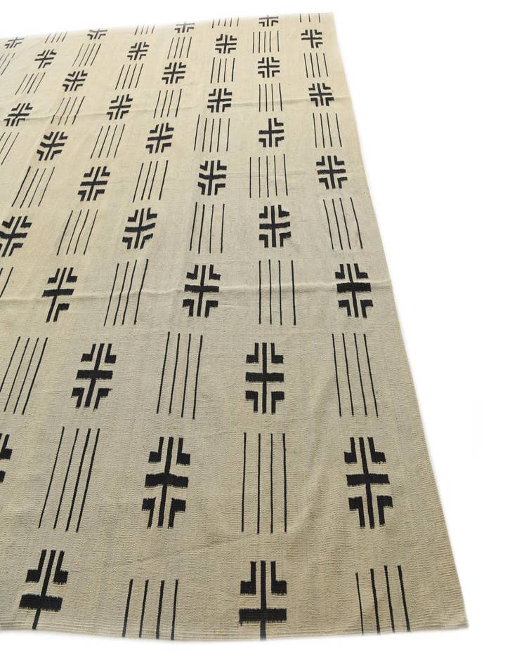 Detail image of  10' 1 x 12' 8  Hand Woven Kilim Modern Wool Rug