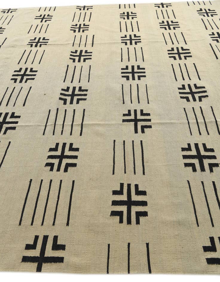 Detail image of  10' 1 x 12' 8  Hand Woven Kilim Modern Wool Rug