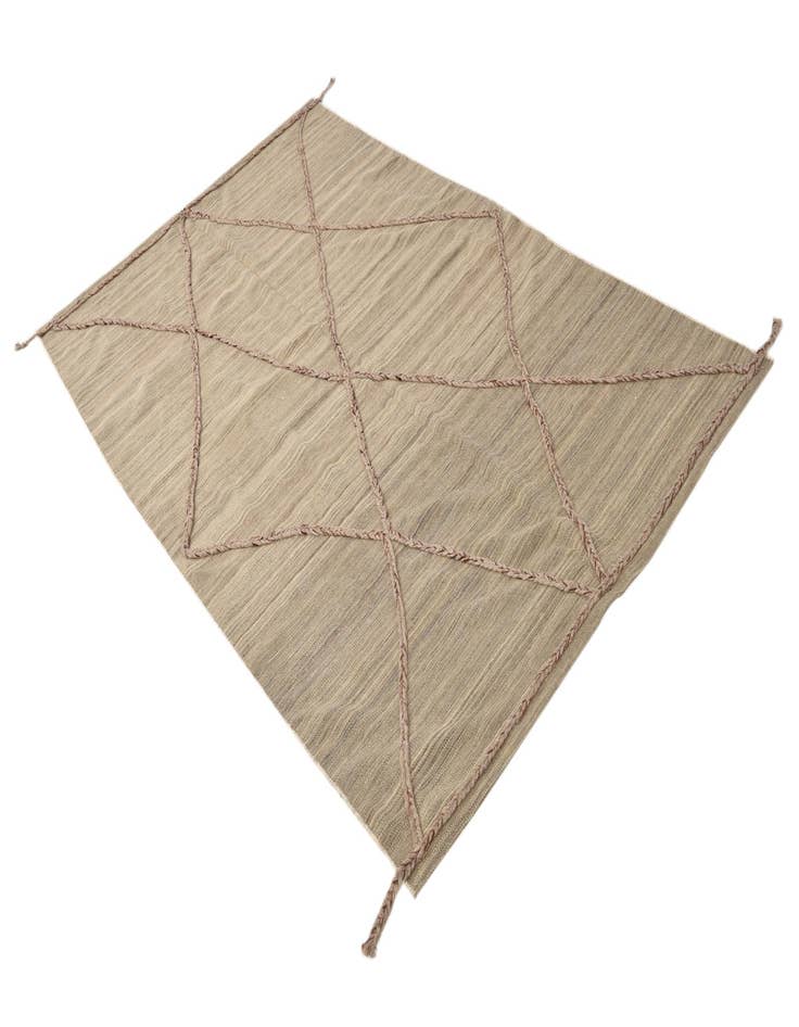 Detail image of  5' x 8'  Hand Woven Kilim Modern Wool Rug