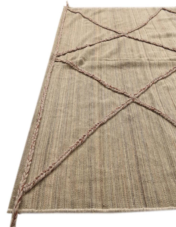 Detail image of  5' x 8'  Hand Woven Kilim Modern Wool Rug