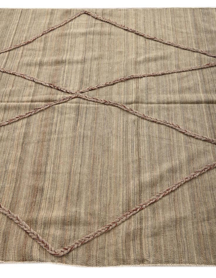 Detail image of  5' x 8'  Hand Woven Kilim Modern Wool Rug