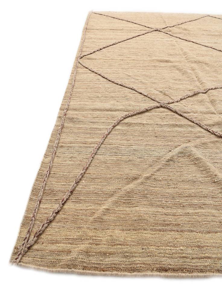 Detail image of  7' 10 x 12' 8  Hand Woven Kilim Modern Wool Rug