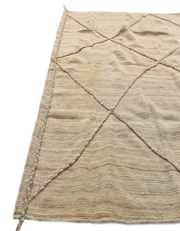 Detail image of  4' 9 x 6' 7  Hand Woven Kilim Modern Wool Rug