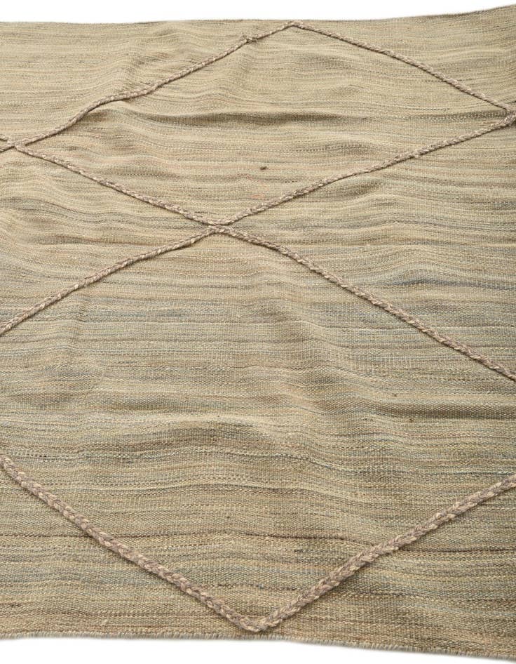 Detail image of  4' 9 x 6' 7  Hand Woven Kilim Modern Wool Rug