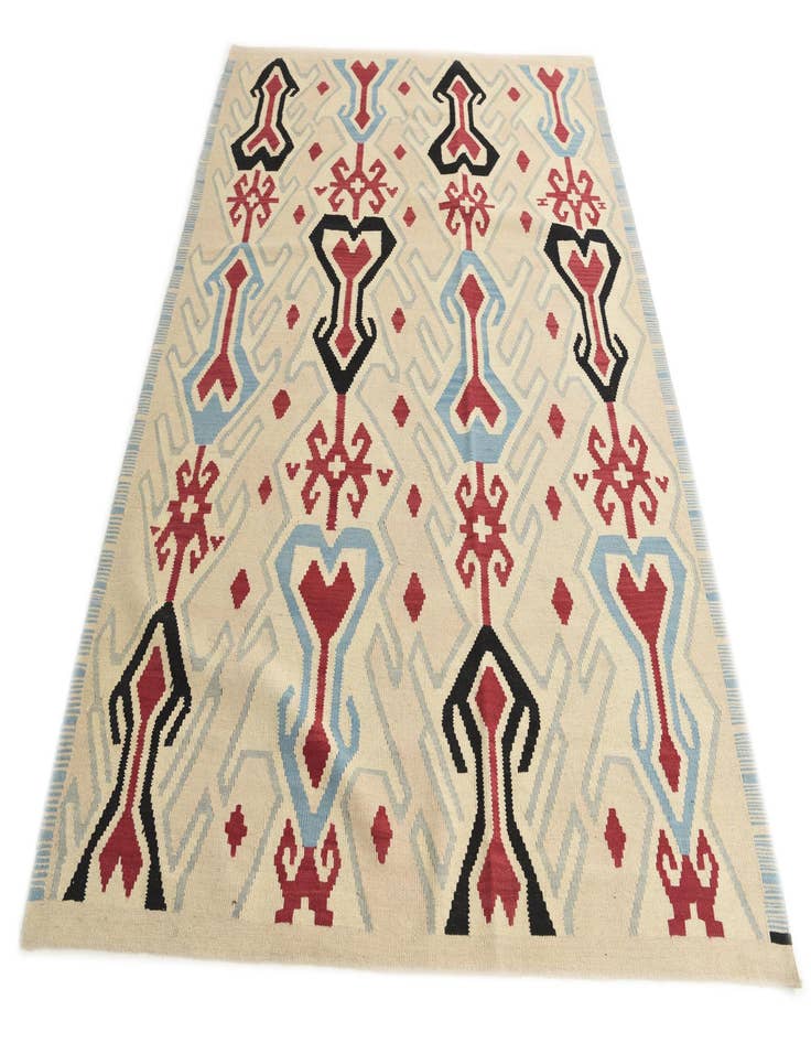 Detail image of  6' 1 x 8'  Hand Woven Kilim Modern Wool Rug