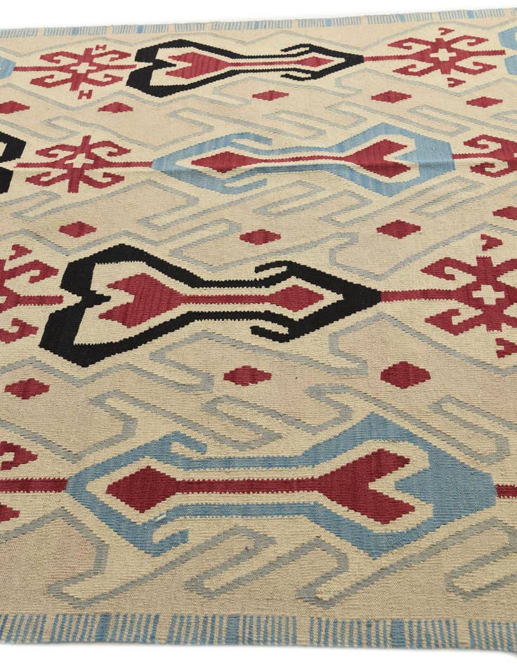 Detail image of  6' 1 x 8'  Hand Woven Kilim Modern Wool Rug