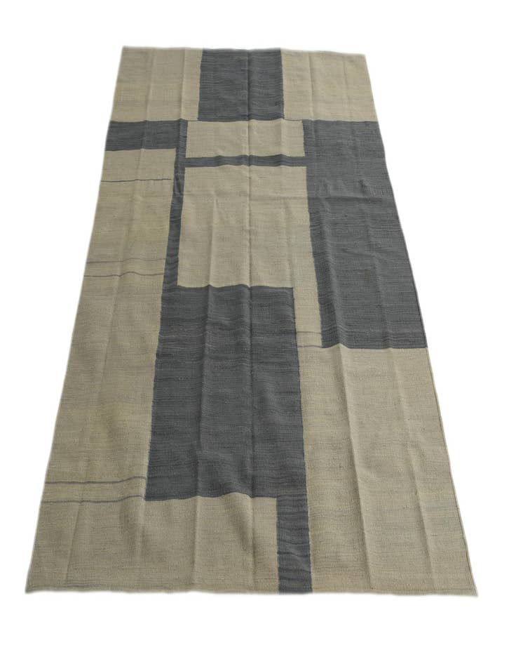Detail image of  5' x 6' 7  Hand Woven Kilim Modern Wool Rug