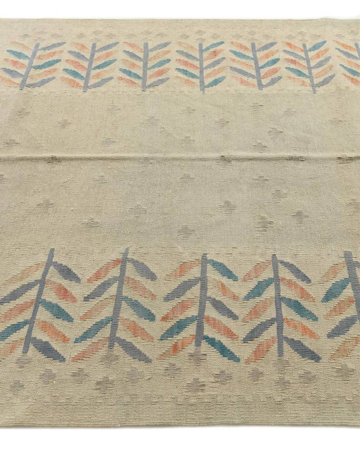 Detail image of  5' 1 x 6' 5  Hand Woven Kilim Modern Wool Rug