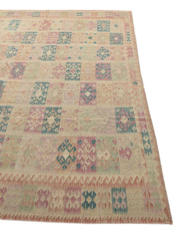 Detail image of  9' x 10' 10  Hand Woven Kilim Modern Wool Rug